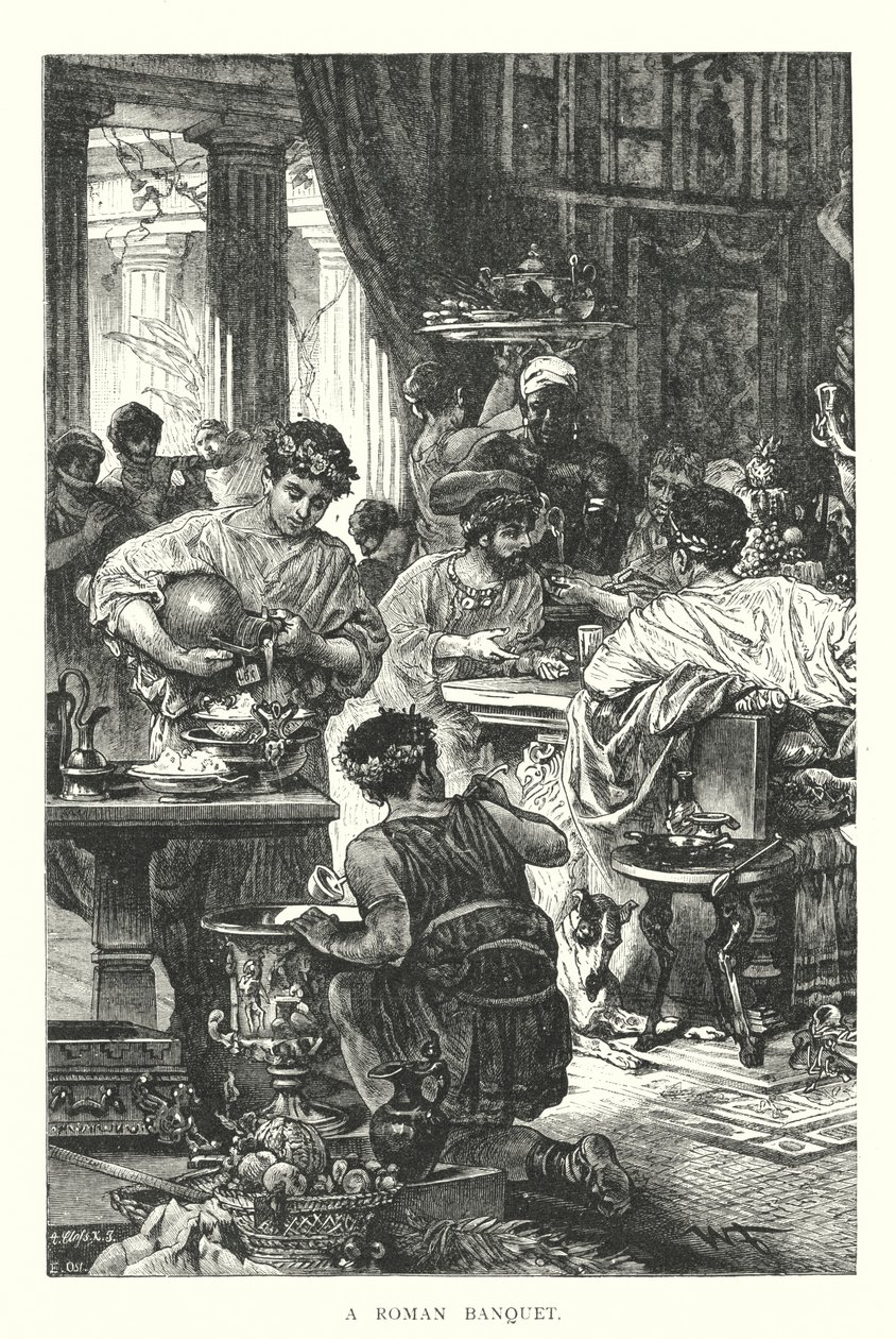 Bir Roma Ziyafeti (gravür) by English School
