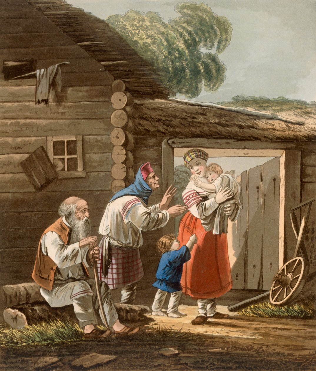 Bir Rus Köylü Ailesi, 1823 by English School