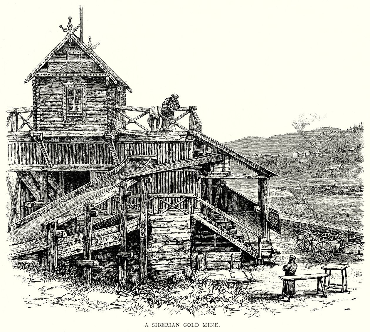 Bir Sibirya Altın Madeni (gravür) by English School