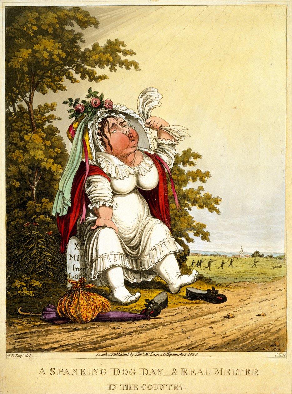 Bir Şaplak Köpek Günü ve Ülkede Gerçek Eritici, George Hunt tarafından kazınmış, Thomas McLean tarafından yayınlanmış, Londra, 1827 by English School