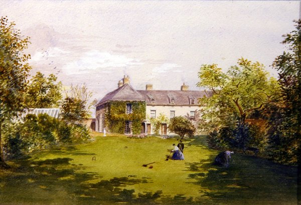 Bir kır villası, c.1840 (kağıt üzerine sulu boya) by English School