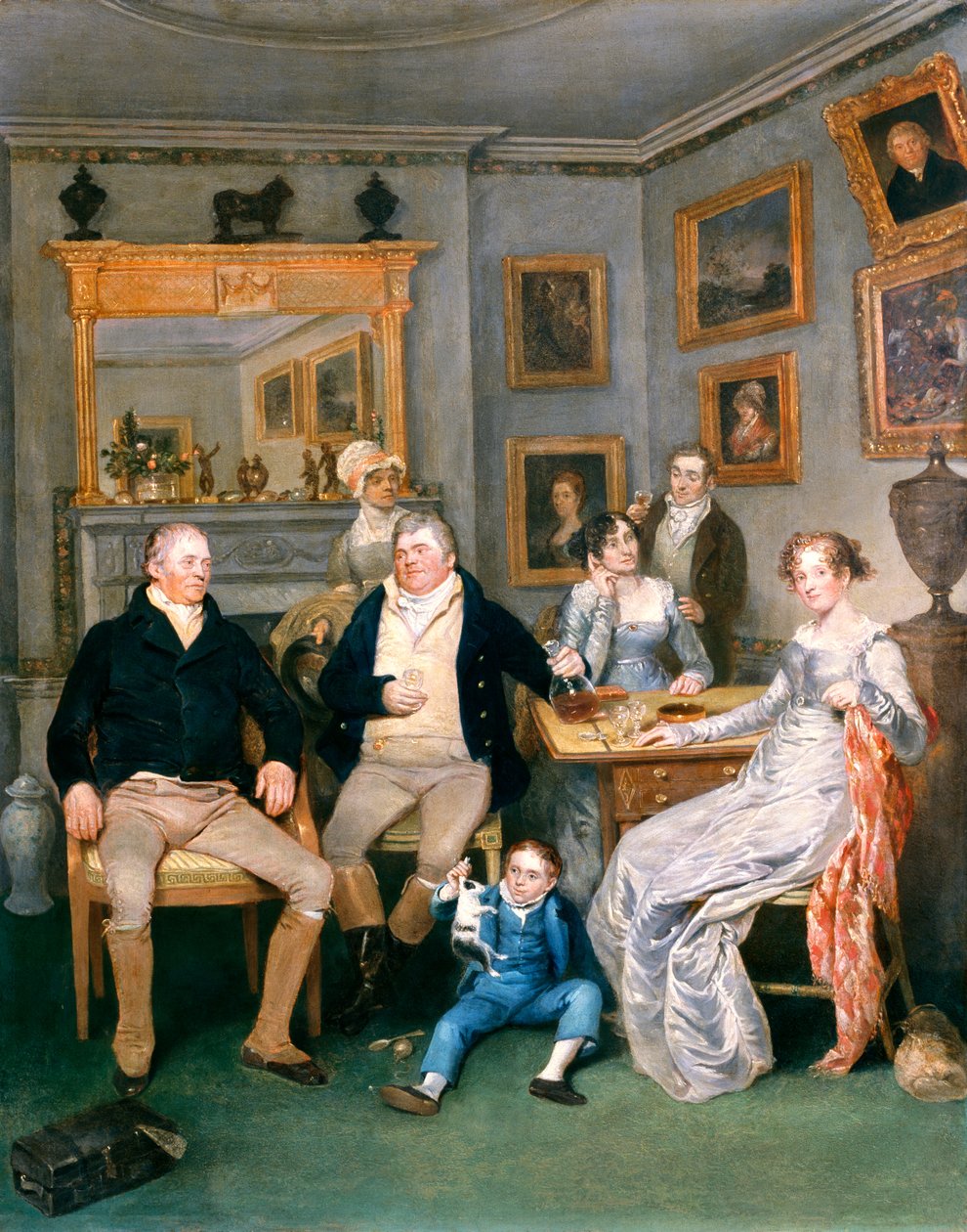 Bir iç mekanda bir aile sahnesi, c.1815-20 by English School