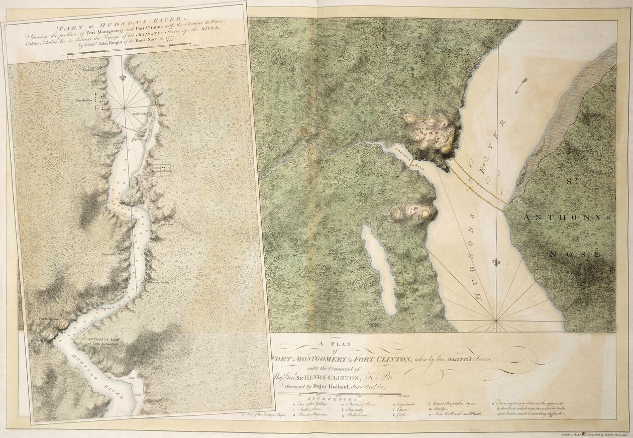 Fort Montgomery & Fort Clinton, 1774-1779 planı by English School