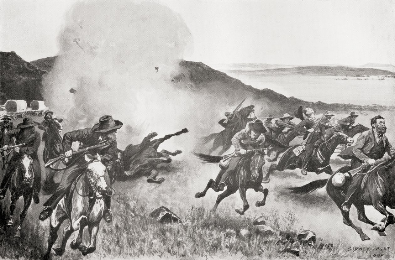 7 Mart eylemi sırasında Deniz Tugayı'ndan Boers'i Yedi Kız Kardeş Kojes'in arkasından dağıtan bir top mermisi by English School