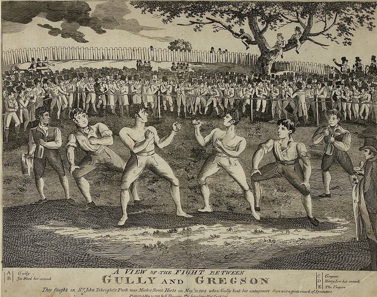 Gully ve Gregson arasındaki Dövüşten bir görünüm by English School