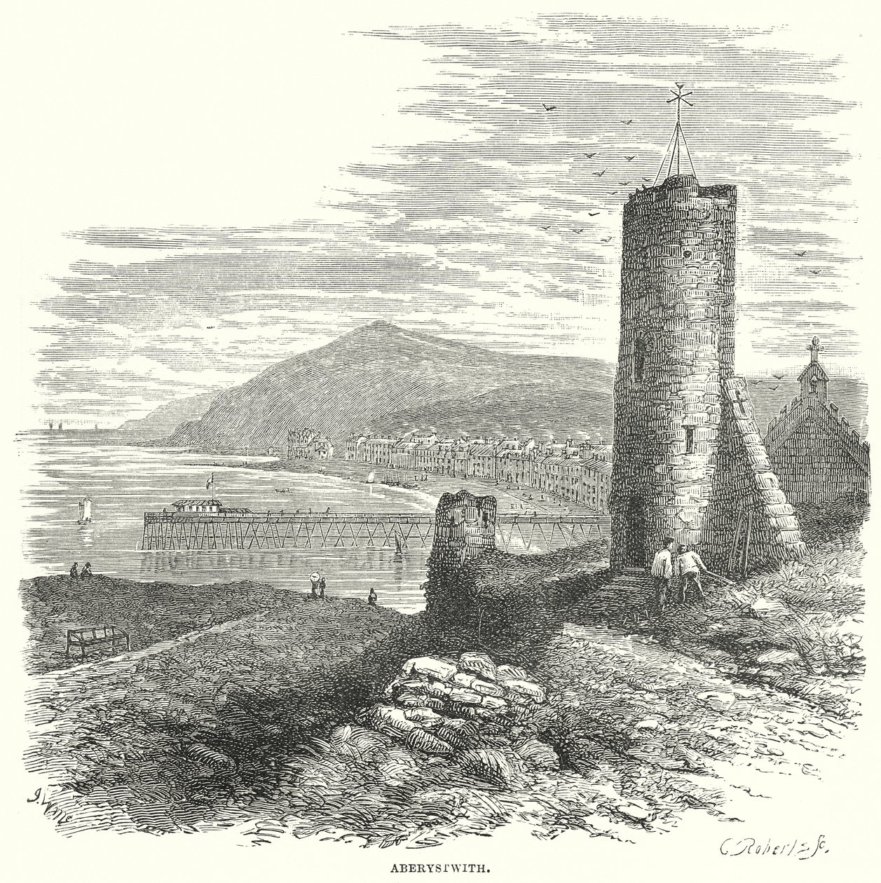 Aberystwith (gravür) by English School