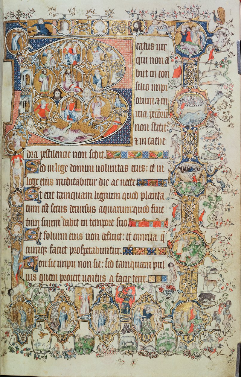 39810 f.7r Bir Jesse Ağacı ve St. Omer Psalter