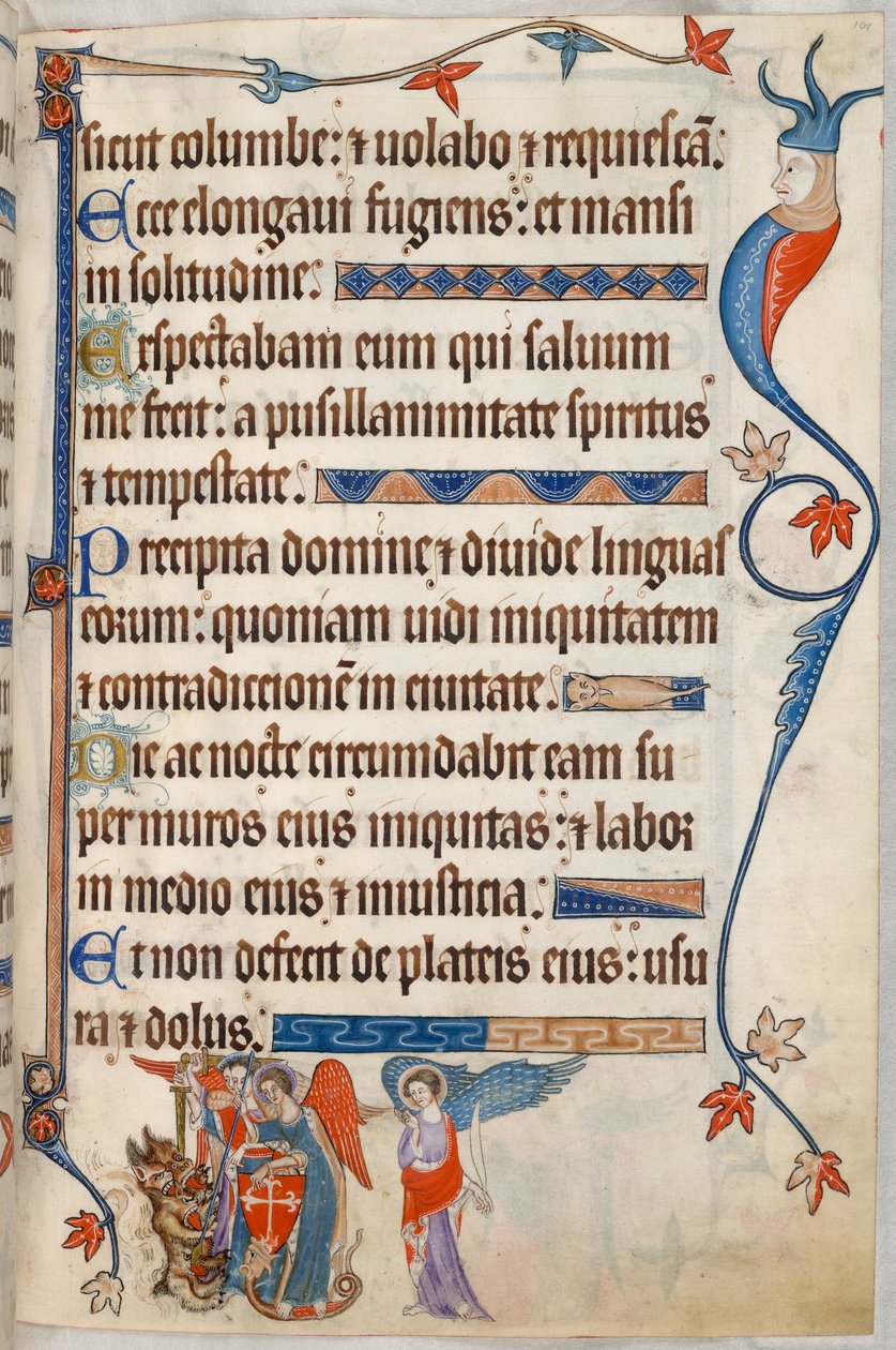 Ekle. 42130, f.101, Mezmur 54, Şeytanla savaşan Başmelekler, 