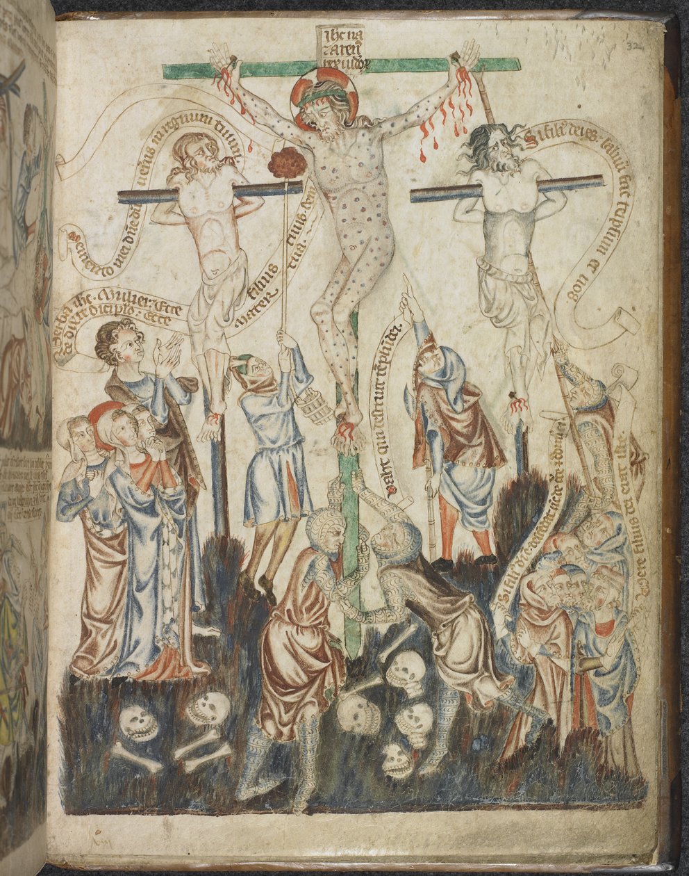 Ekle. 47682, f.32, Holkham İncil Resimli Kitabından Çarmıha Gerilme, c.1320-30 (parşömen) by English School