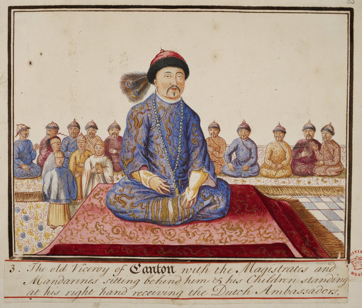 Ekle. 5353, f.65 Hakimler ve mandalinalarla birlikte Kanton valisi, çocukları sağında ayakta 
