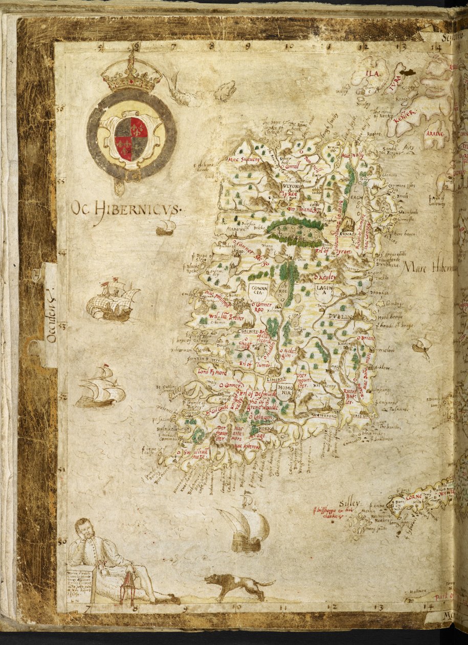 Ekle. 62540, ff.3v-4, Büyük Britanya ve İrlanda Haritası, 