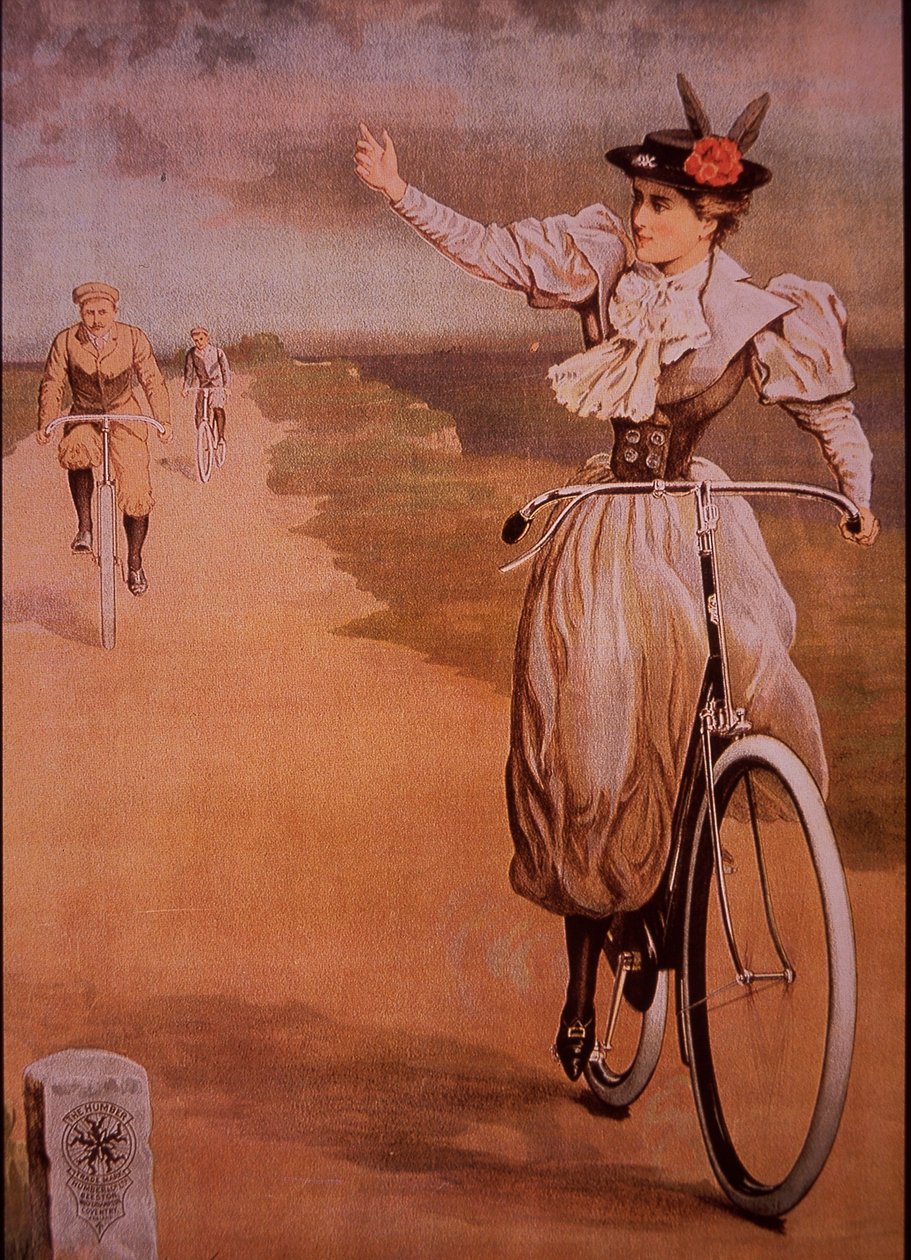 Humber bisikletleri için reklam, c.1898 (renkli lito) by English School