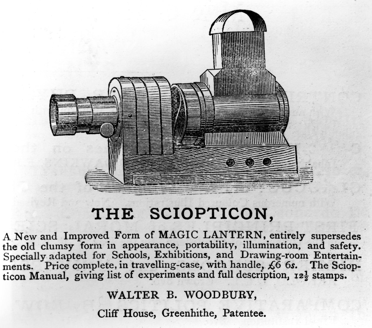 The Sciopticon reklamı, c.1860s (basılı kağıt) by English School