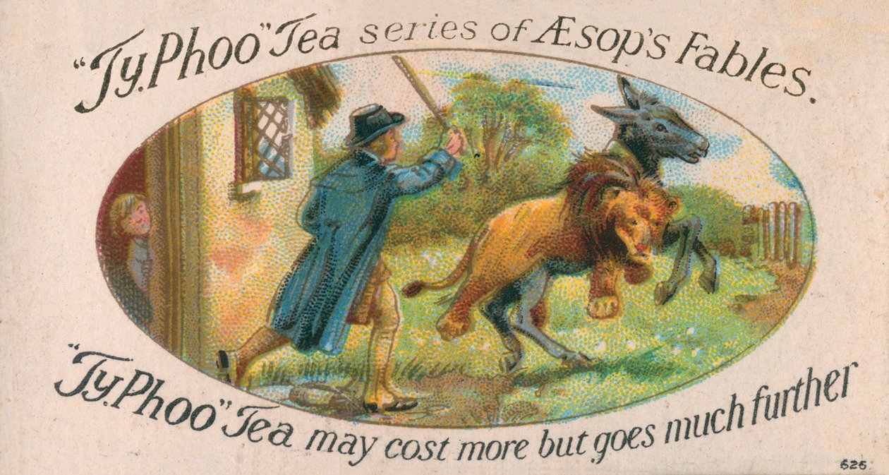 Ezop Masalları: Aslan Postuna Bürünmüş Eşek (chromolitho) by English School