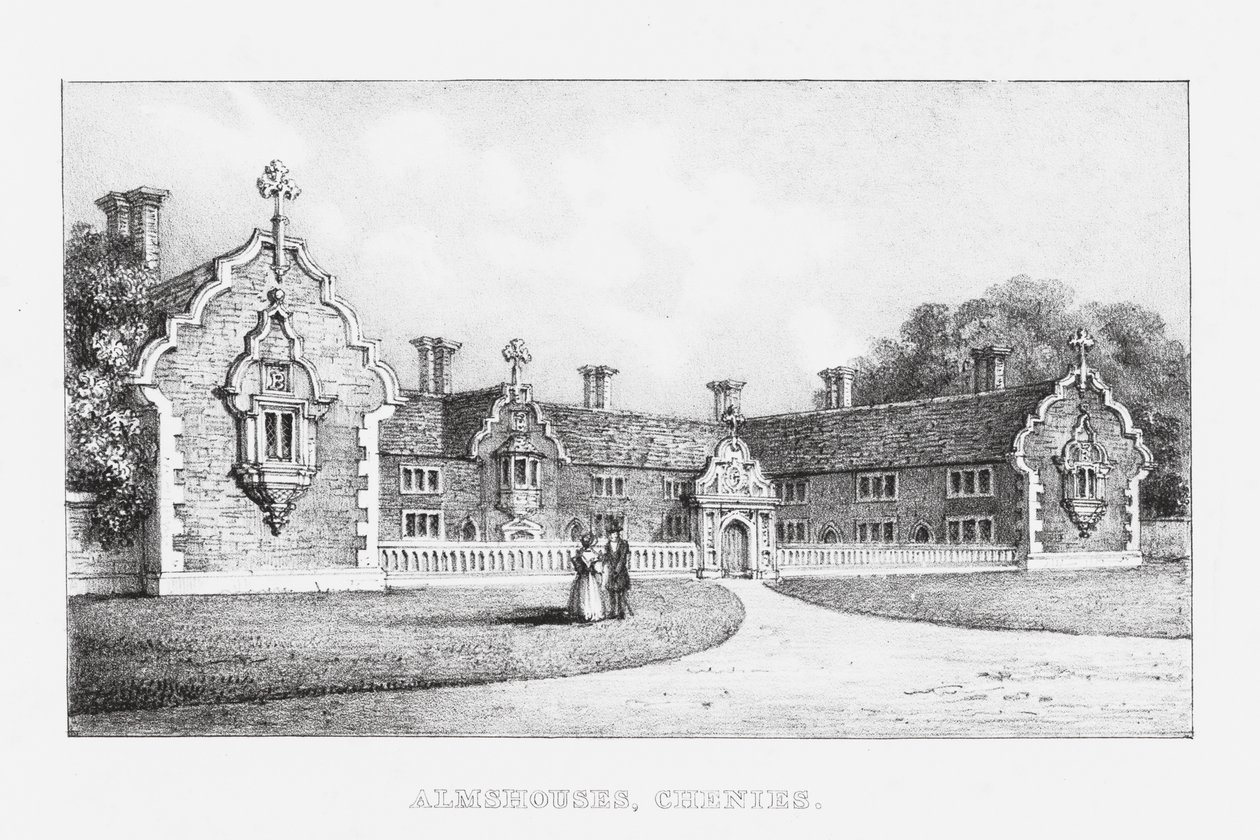 Almshouses, Chenies (gravür) by English School