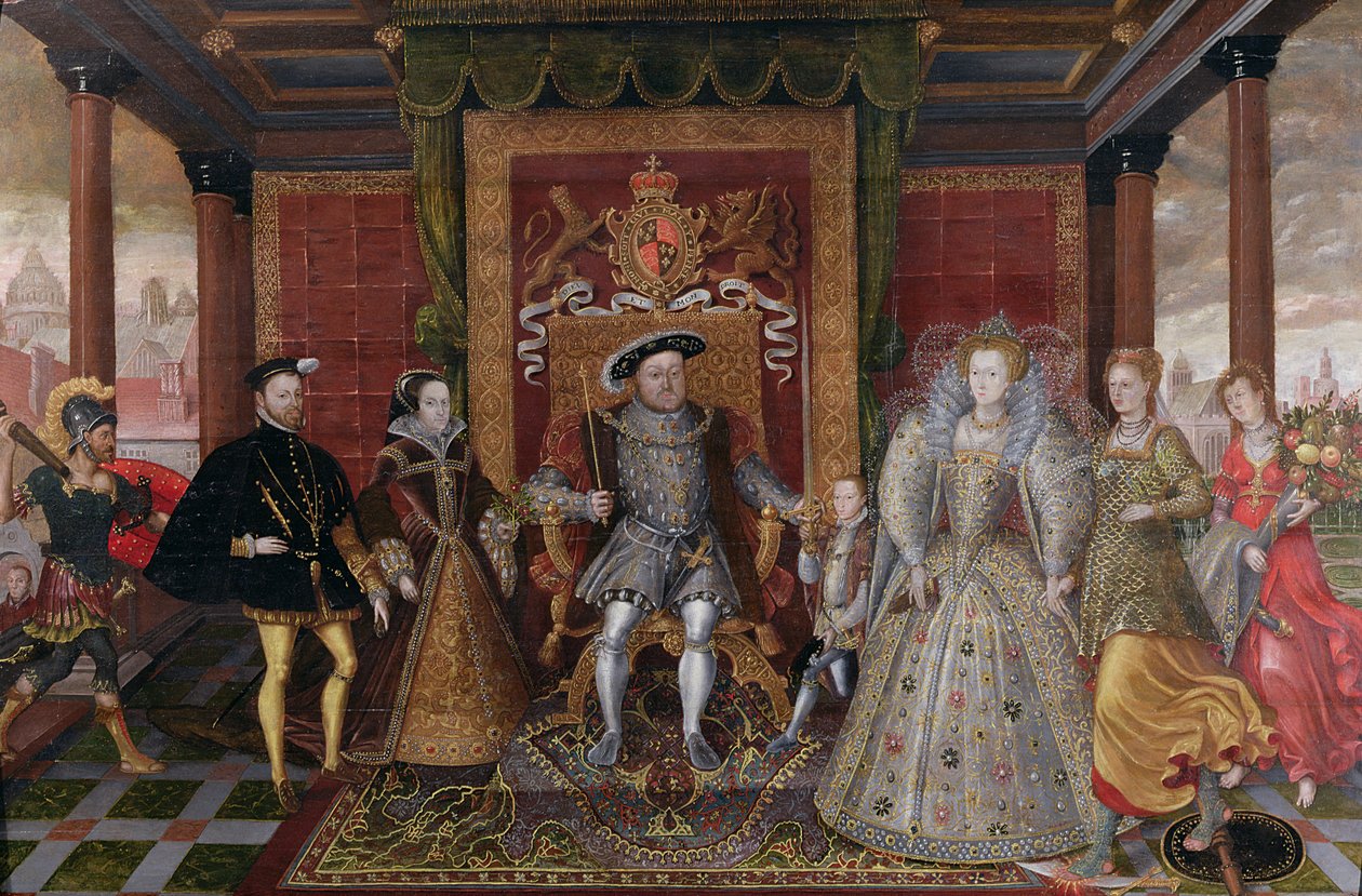 Tudor Veraset Alegorisi: Henry VIII Ailesi, c.1589-95 by English School
