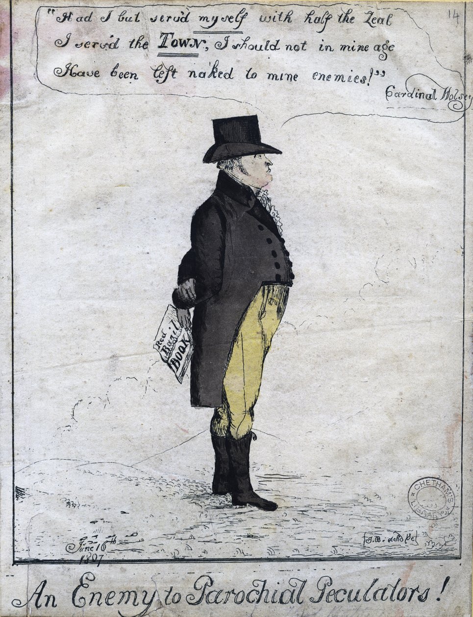 Dar görüşlü Peculators için bir Düşman!, 1807 (el ile boyanmış gravür) by English School