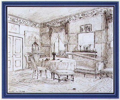 Bir İngiliz Regency salonunun iç mekanı, Londra by English School