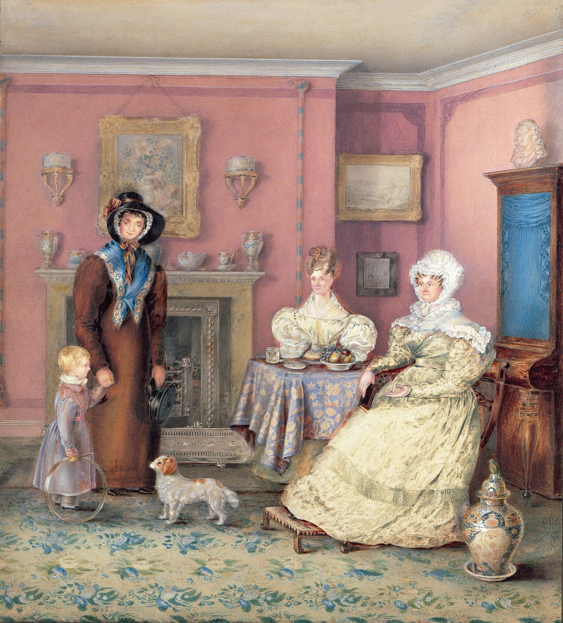 Yaz Sonu İngiliz William IV Oturma Odası, 1830 dolayları (kağıt üzerinde wc) by English School