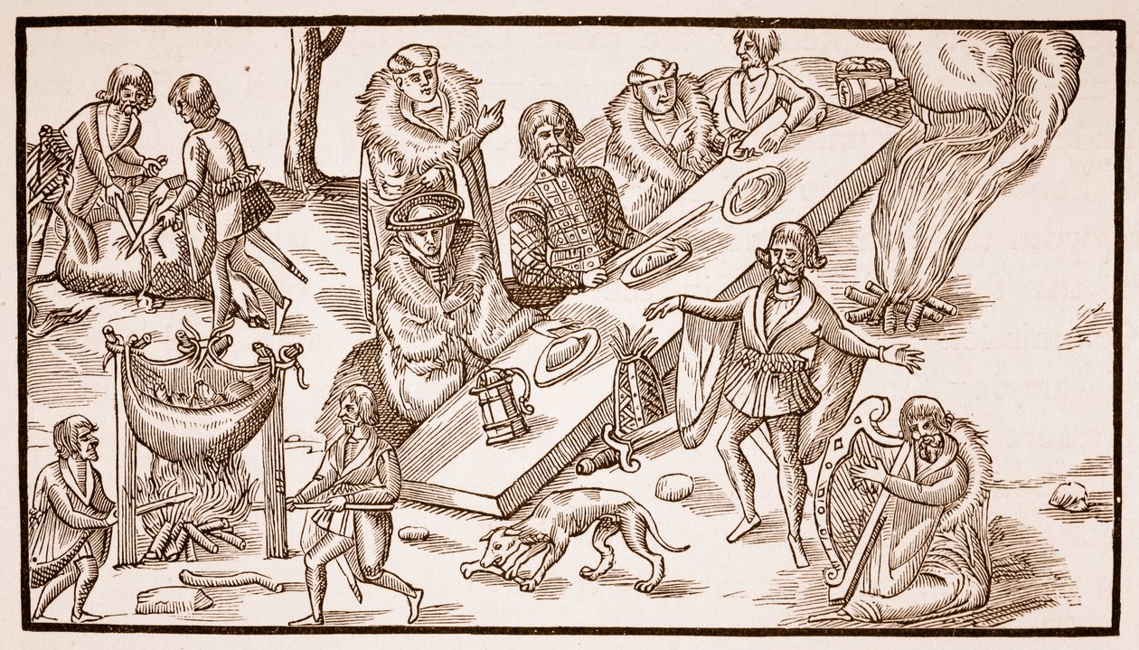 İrlanda Ziyafeti, 1581 (sepya fotoğrafı) by English School