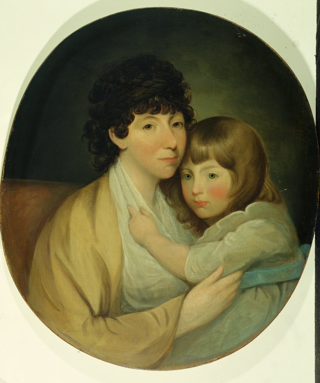 Anna Maria White (Bayan Charles Trench) ve çocuk (tuval üzerine yağlı boya) by English School