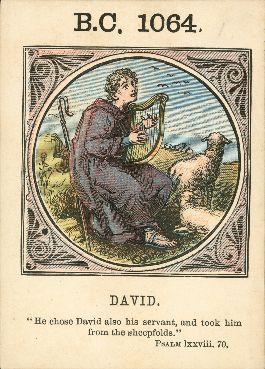 Anno Mundi: M.Ö. 1064, David (renkli taş baskı) by English School