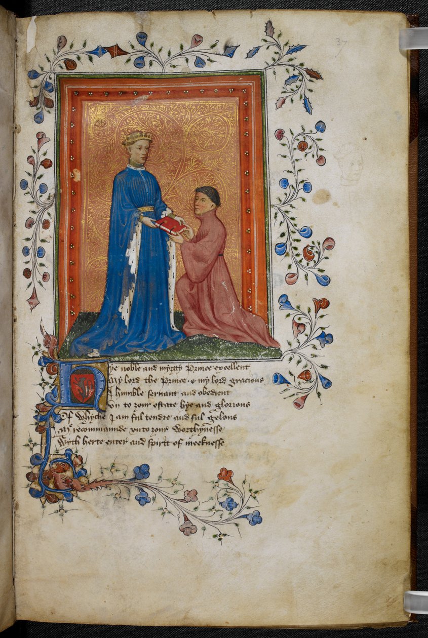 Arundel 38 f.37 Thomas Hoccleve 