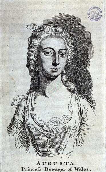 Augusta, Galler Prensesi Dowager (1719-72), c.1751 (gravür) by English School