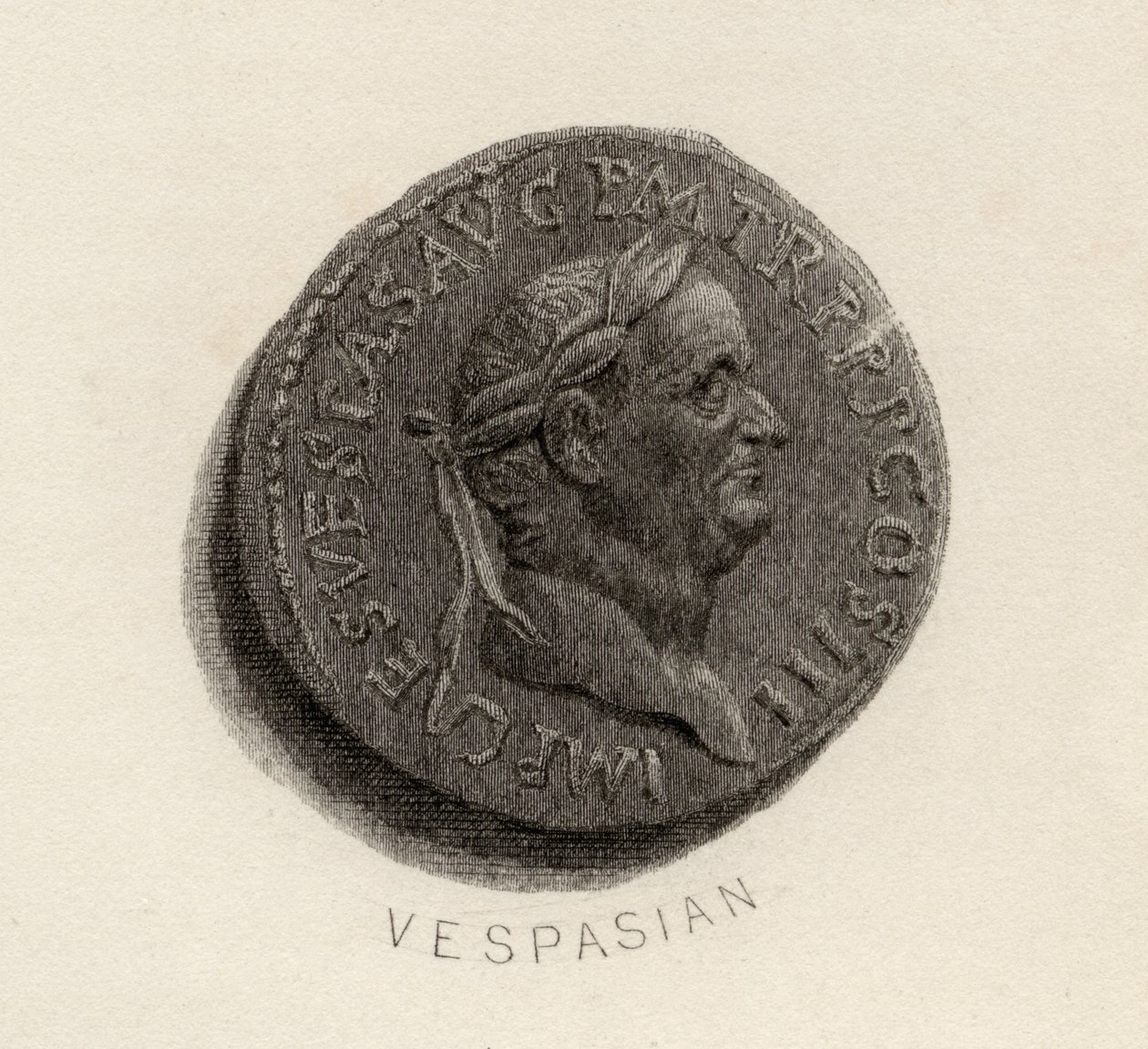 Vespasian döneminden Aureus madeni para, Titus Flavius Vespasianus by English School