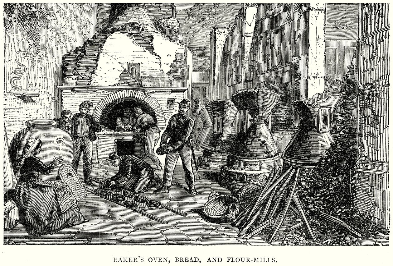 Fırıncı Ocağı, Ekmek ve Un Değirmenleri (gravür) by English School
