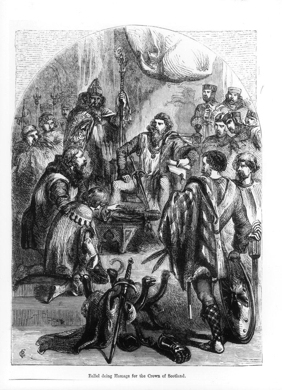 Baliol (1249-1315) İskoçya Kraliyetine Saygı Gösterirken by English School