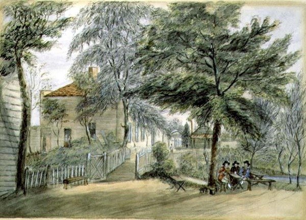Bayswater Çay Bahçeleri (kağıt üzerine sulu boya) by English School
