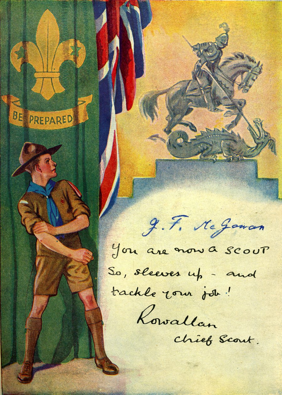 Hazırlıklı olun, İzci Kayıt Kartı. 1947 by English School