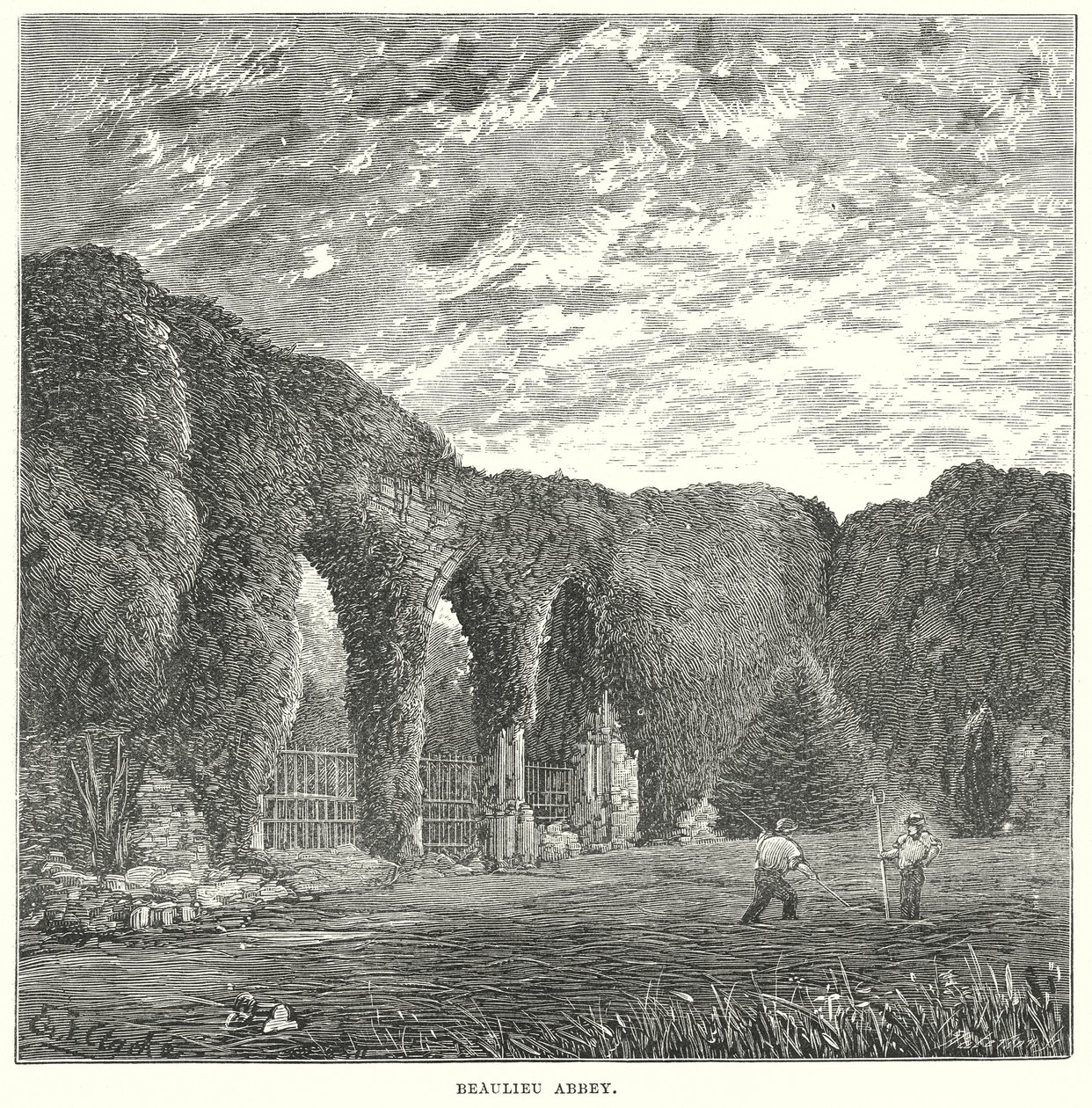Beaulieu Manastırı (gravür) by English School