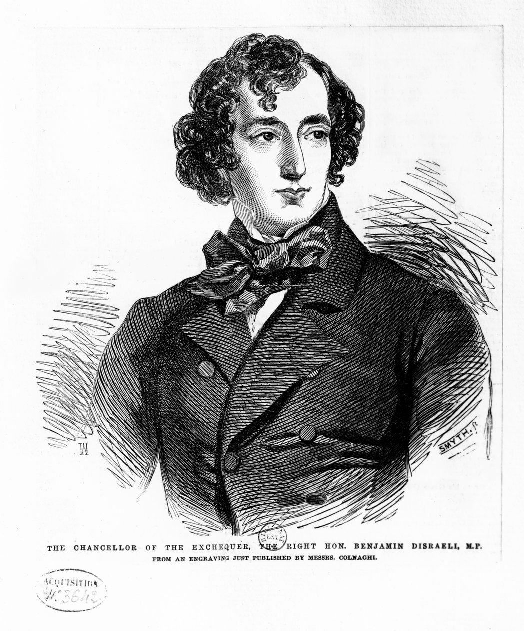 Benjamin Disraeli, c.1837 (gravür) by English School