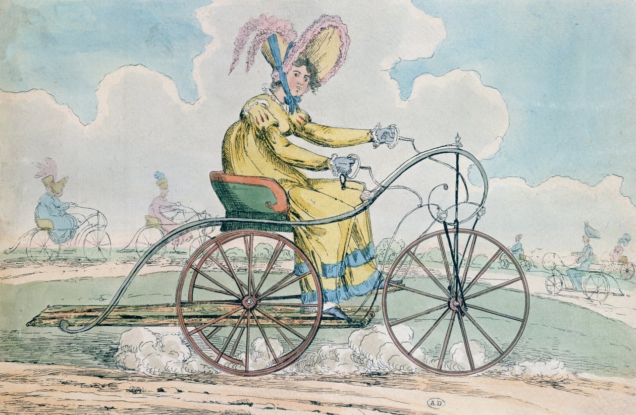 Üç tekerlekli bisiklet, bayanlar hobisi, 1819 by English School