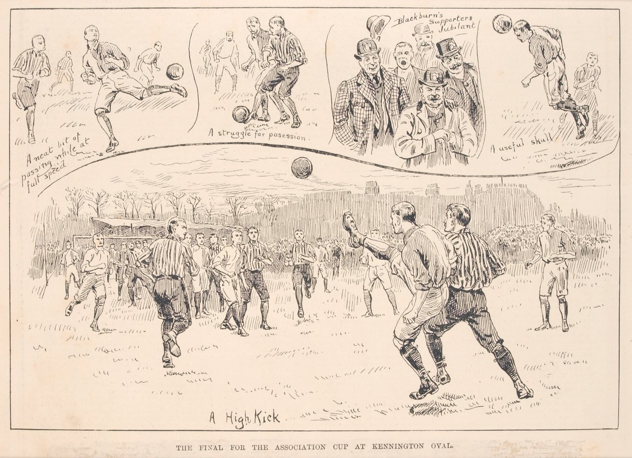 Blackburn Rovers vs. Nottingham County, The Illustrated Sporting and Dramatic News, 23 Mart 1891 by English School