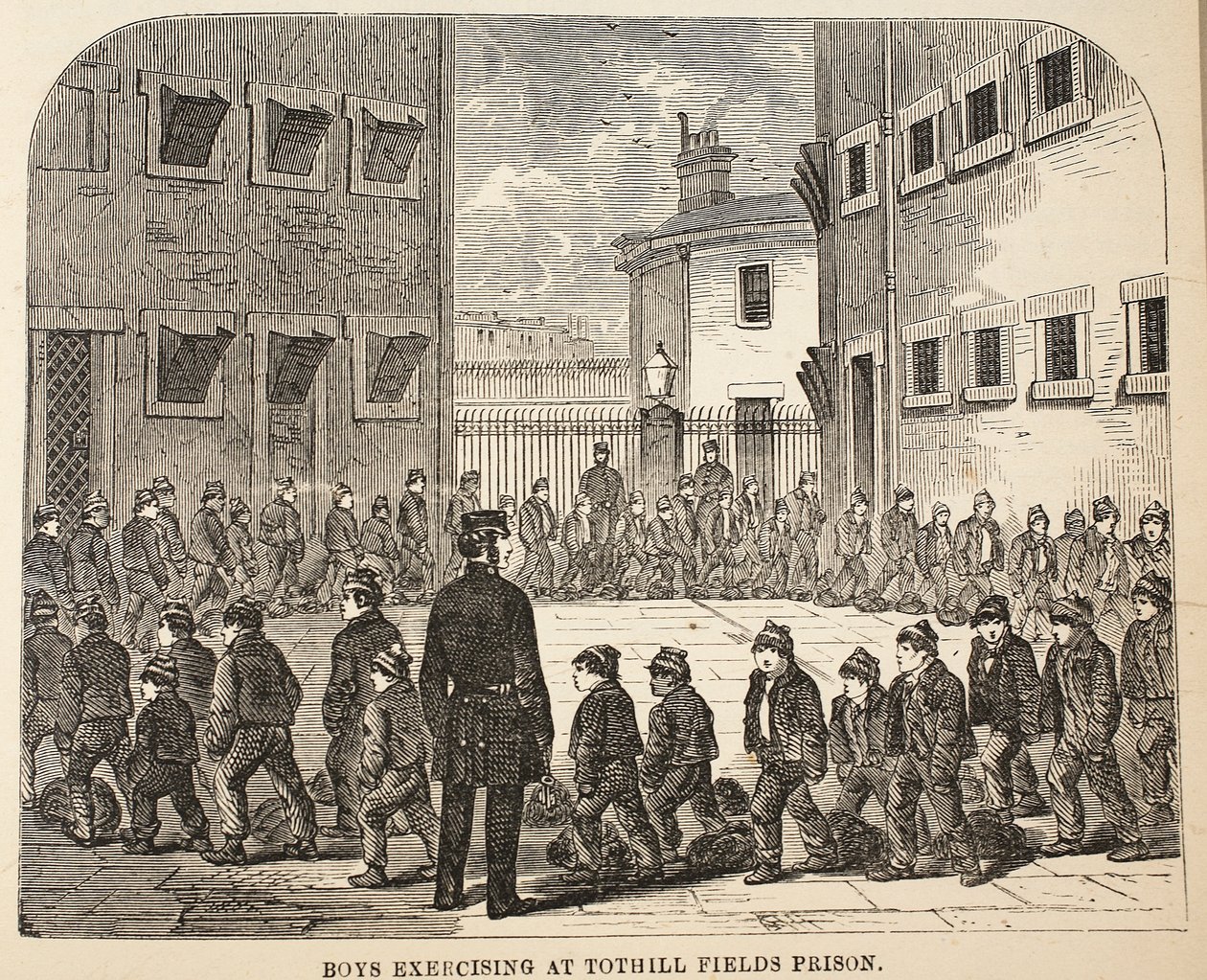 Tothill Fields Hapishanesinde egzersiz yapan çocuklar, Londra