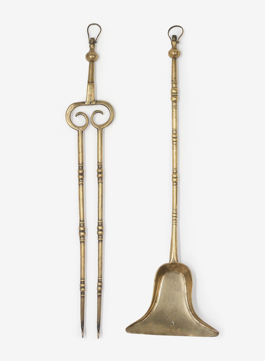Pirinç maşa ve kürek, c.1650-99 (pirinç) by English School