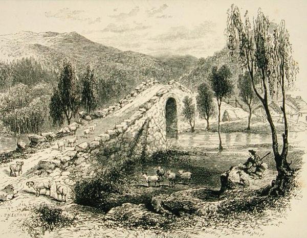 Sluggan Suyu Üzerindeki Köprü, Braemar yakınlarında, 1880 dolayları, Din Yolu Derneği tarafından yayınlanan 