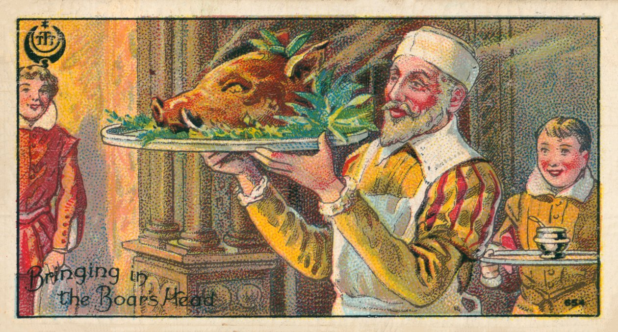 Yaban Domuzunun Başını Getirmek (kromolito) by English School