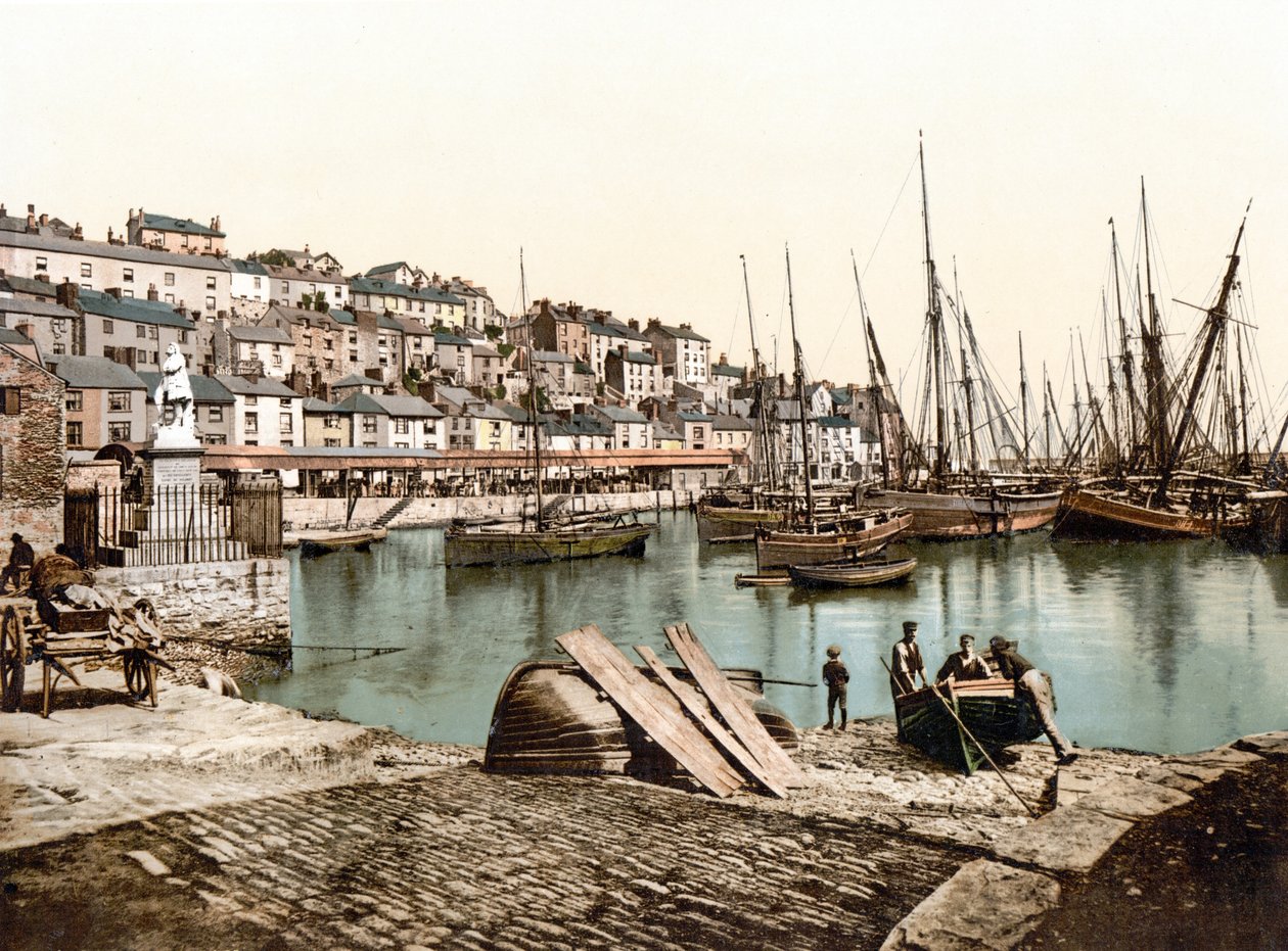 Brixham Limanı (el renginde fotoğraf) by English School