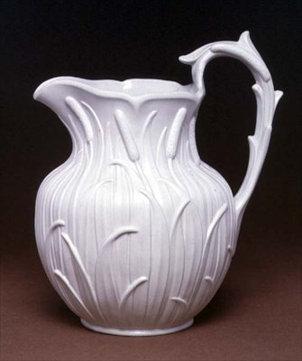 Bullrush su sürahisi, Hanley, Ridgeway & Abington, c.1848-60 (beyaz kabartma kalıplı taş) by English School