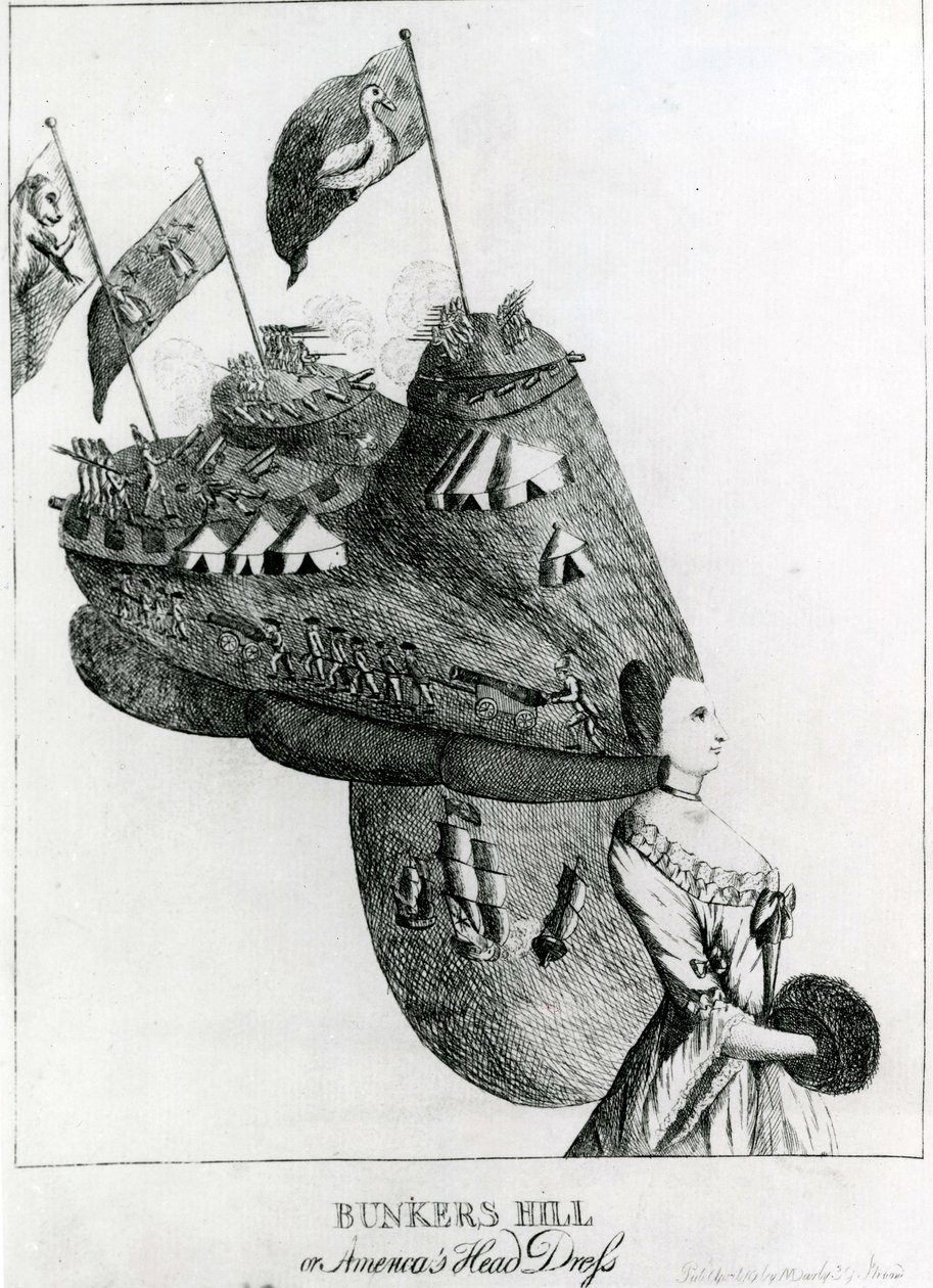 Bunkers Hill veya Amerika Baş Elbisesi, 1776 by English School