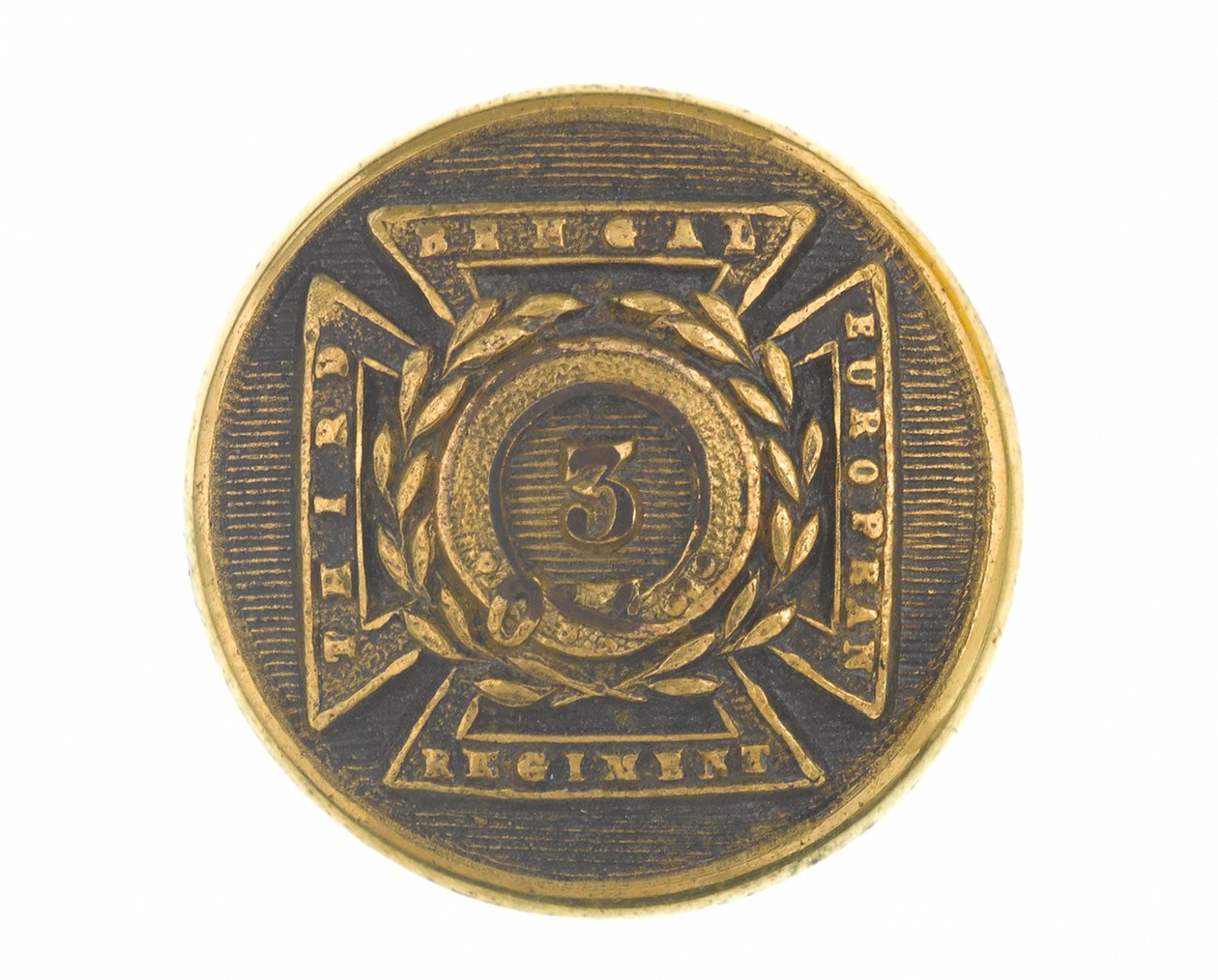 Düğme, subay, 3. Bengal Avrupa Alayı, 1854-1861 by English School