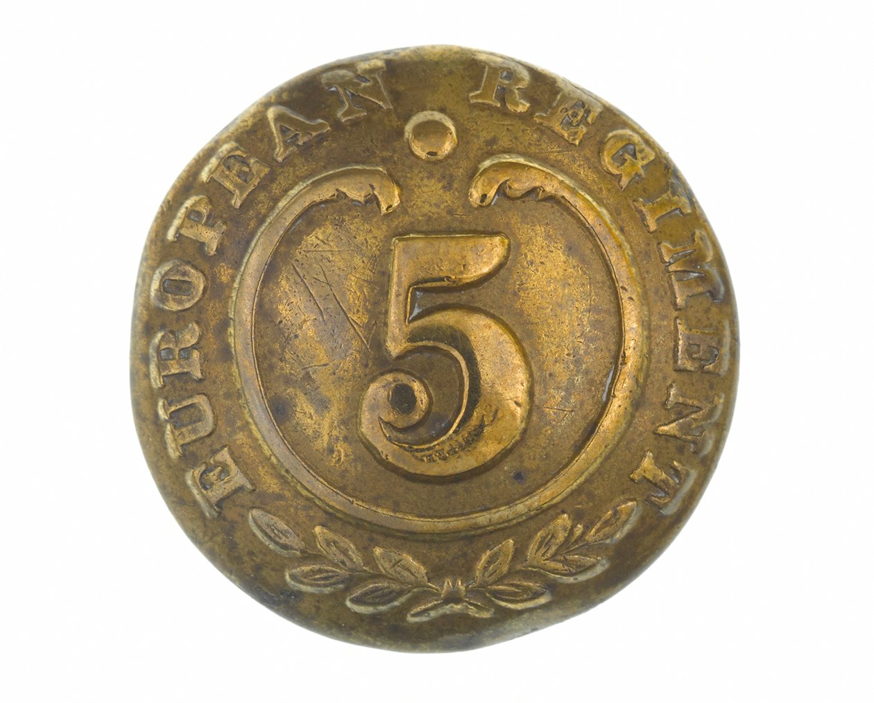 Düğme, diğer rütbeler, 5. Bengal Avrupa Alayı, 1858-1860 by English School