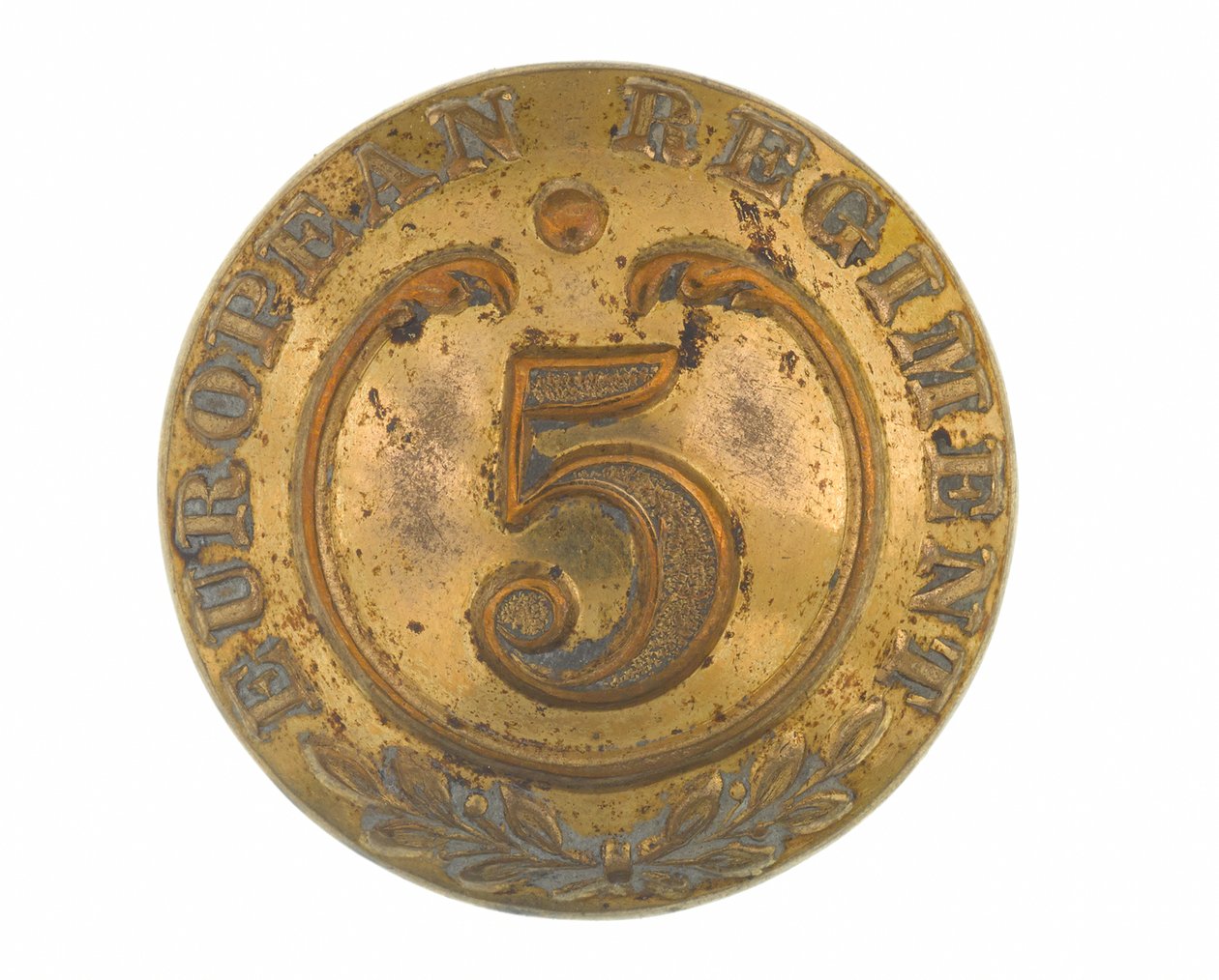 Düğme, diğer rütbeler, 5. Bengal Avrupa Alayı, 1858-1860 by English School