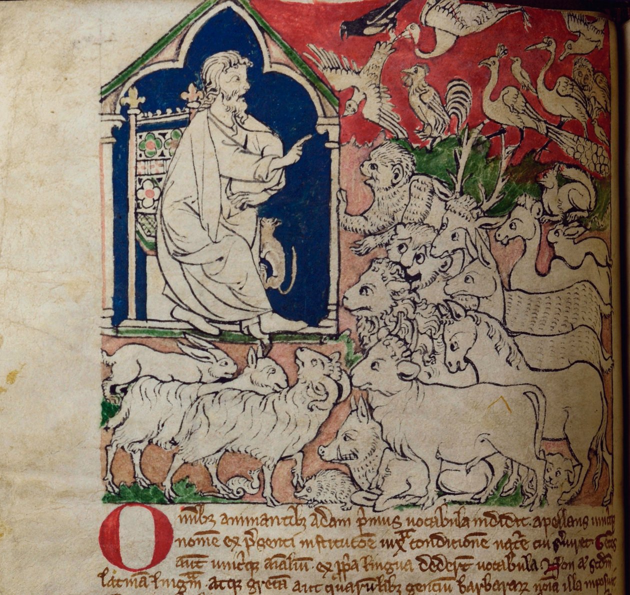 CCA-LitMs/D/10 fol. 7v Adam, Bestiary