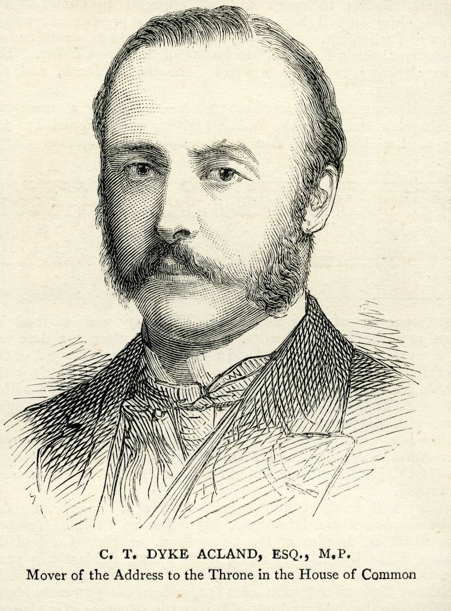 C. T. Dyke Acland Grafikten Çizim 17 Şubat 1883 by English School