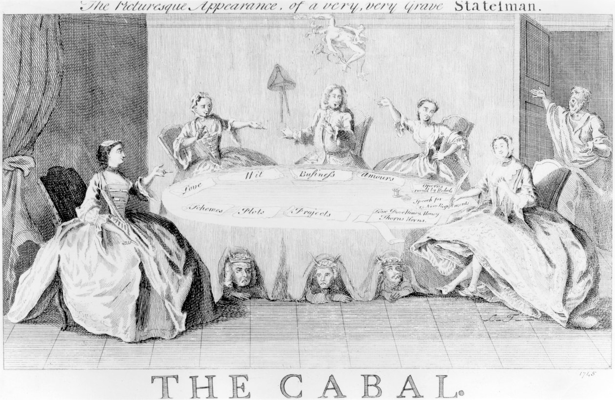 Cabal: Çok, Çok Ciddi Bir Devlet Adamının Pitoresk Görünüşü, c.1745 by English School
